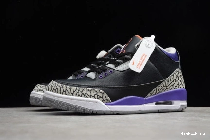BLACK RETRO - PURPLE COURT JORDAN 3 1018